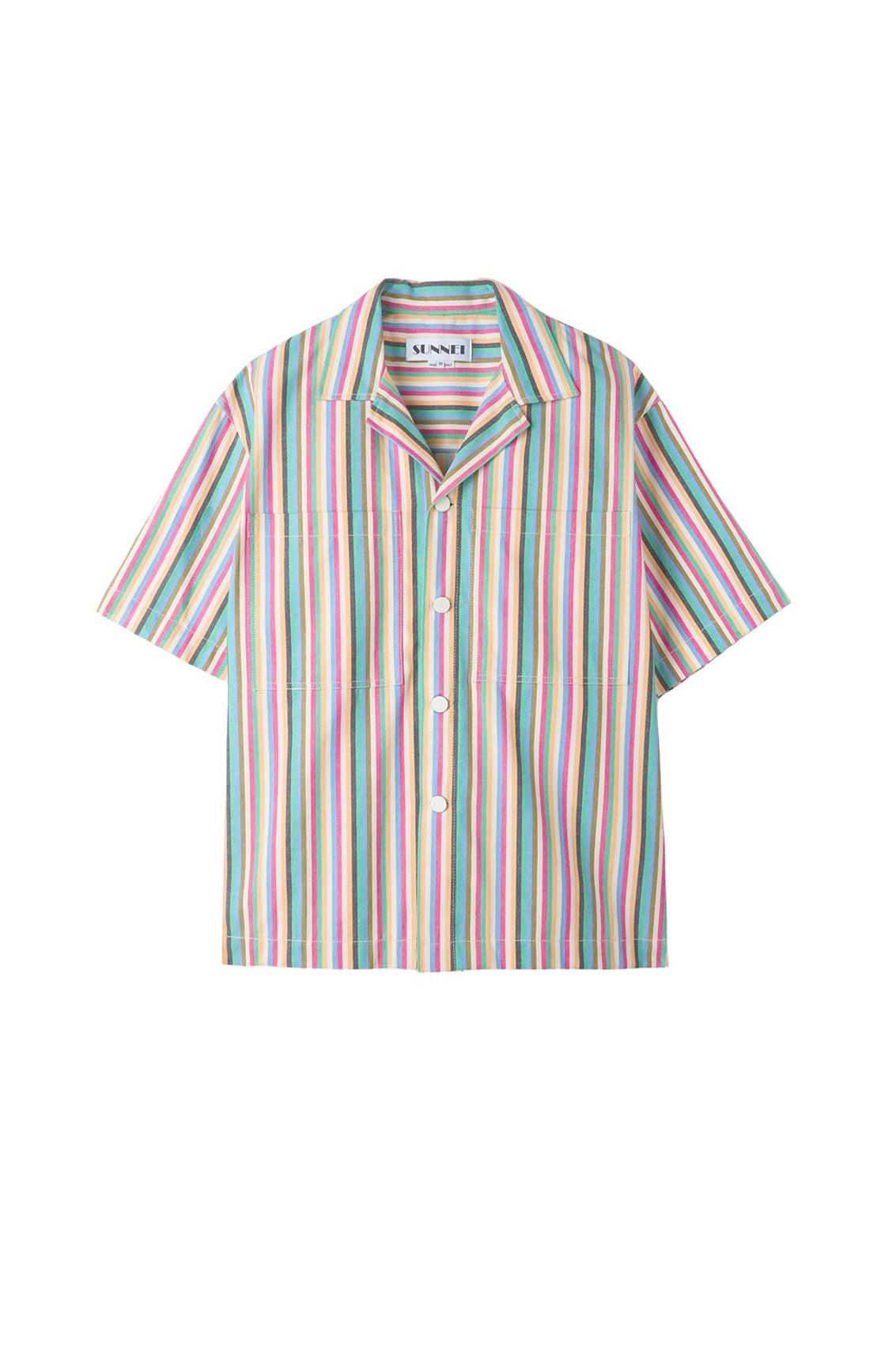 Short-sleeved shirt with pockets - Multicoloured