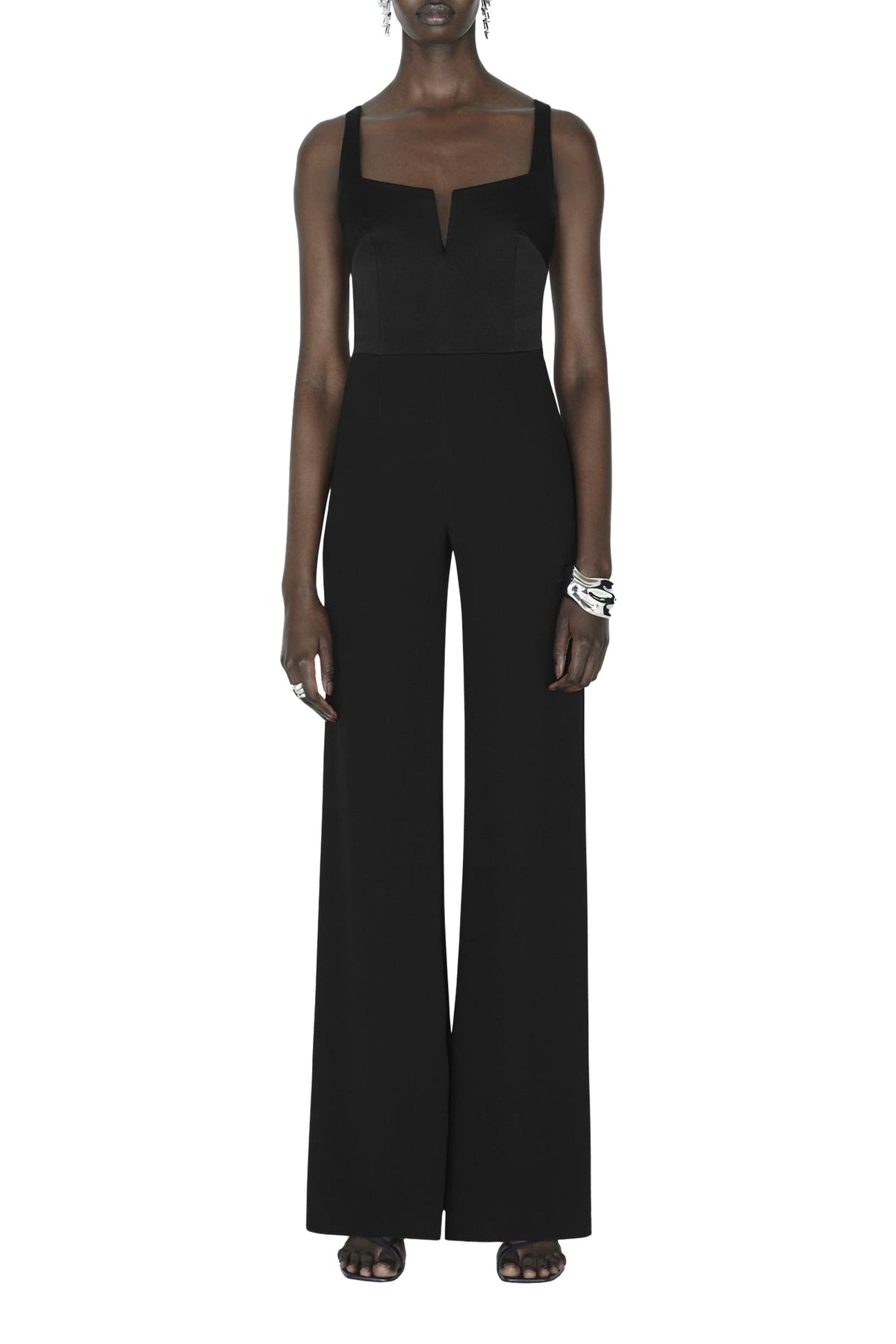Wide Leg Corset Jumpsuit - Black