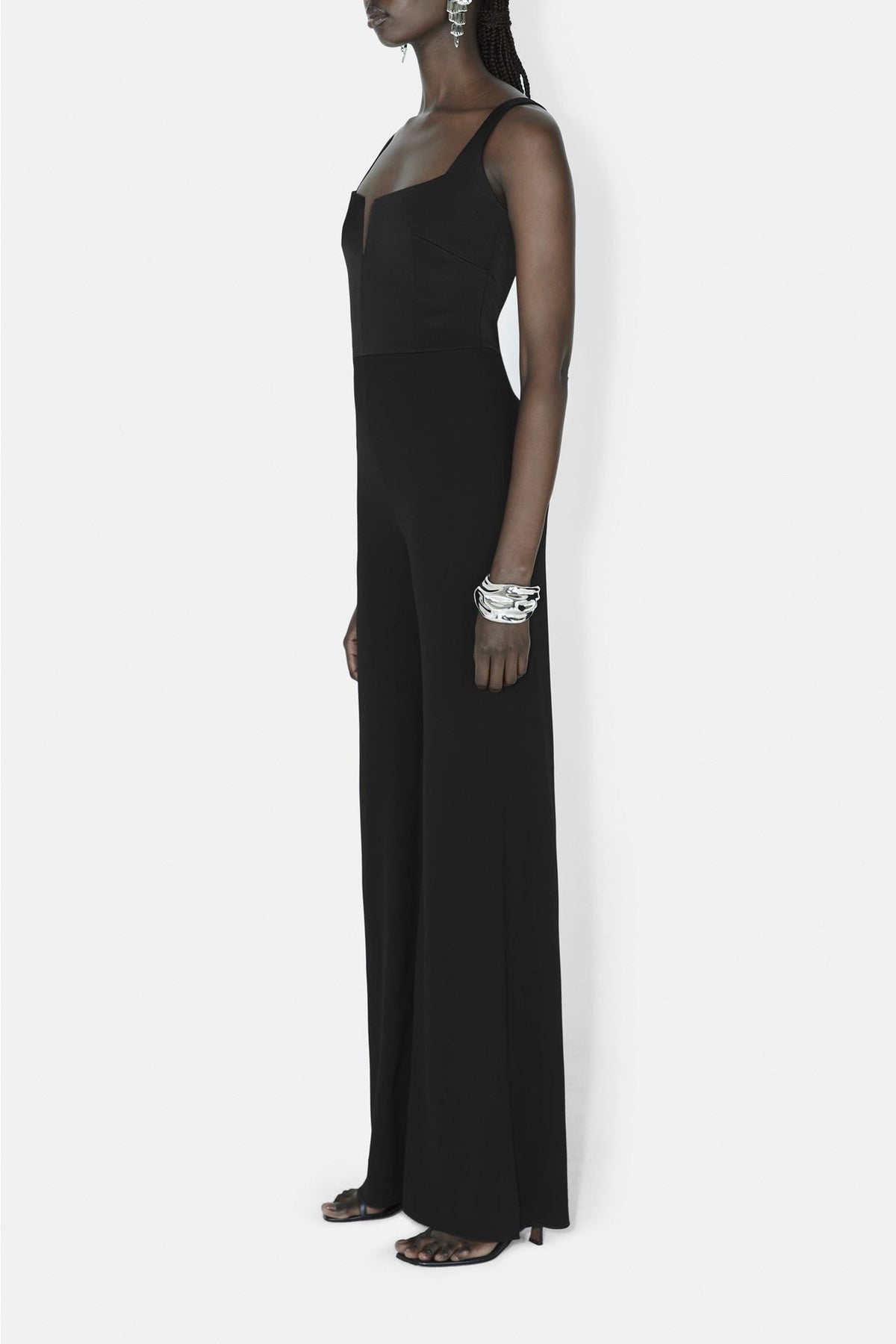 Wide Leg Corset Jumpsuit - Black
