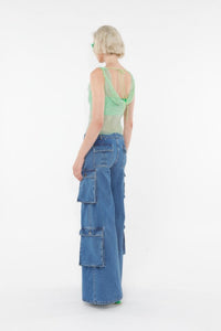 Pantalon cargo - Light Blue Denim