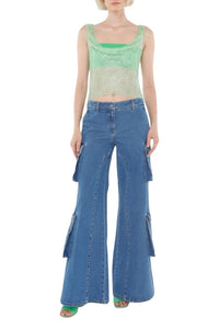 Pantalon cargo - Light Blue Denim