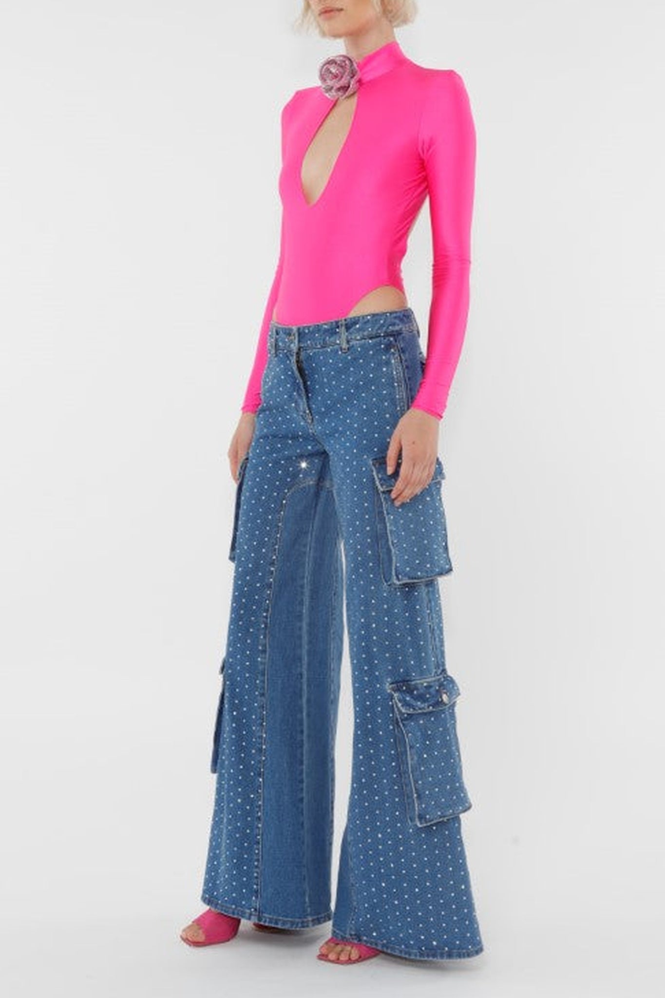 Pantalon cargo - Light Blue Denim