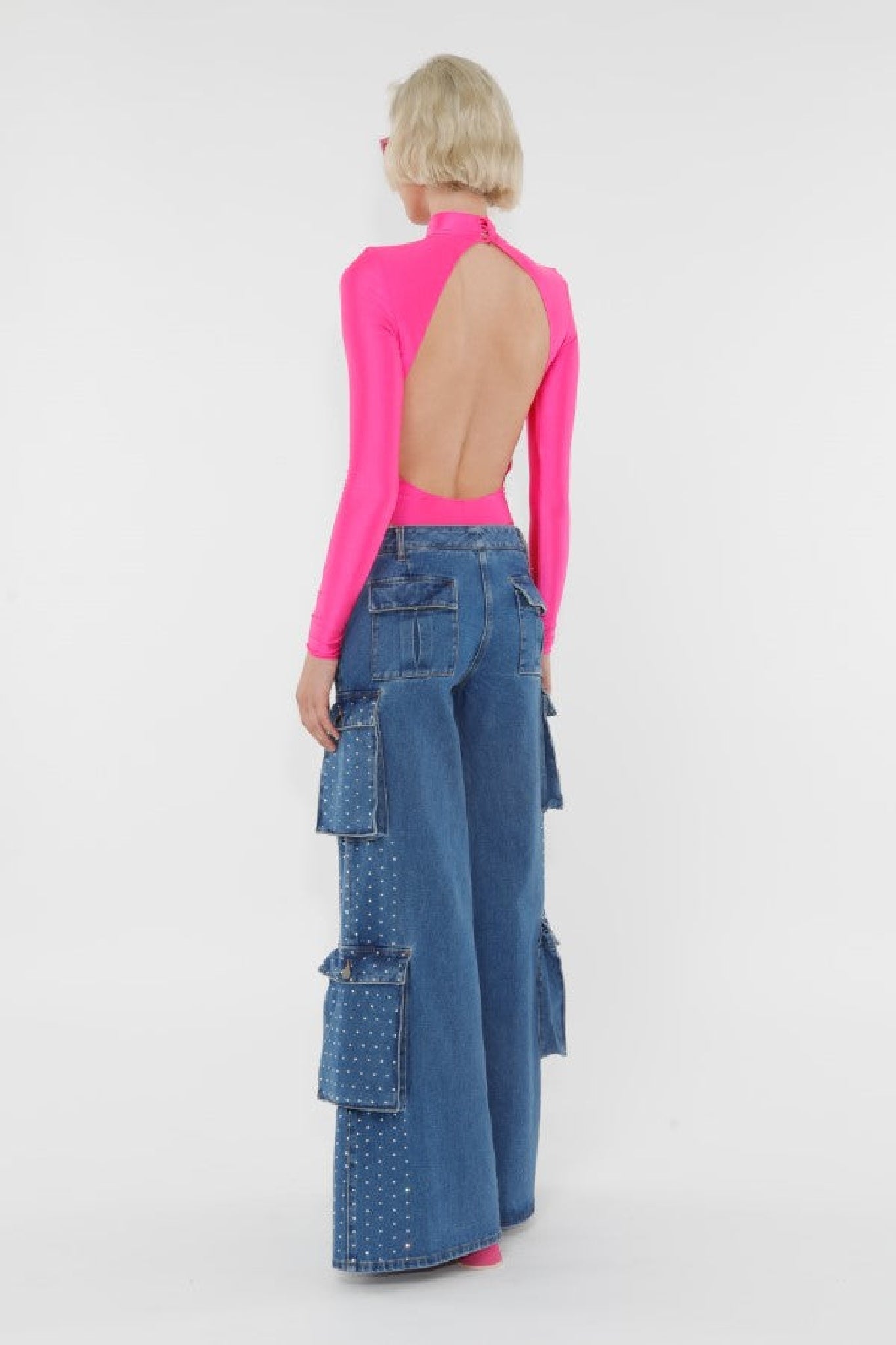 Pantalon cargo - Light Blue Denim