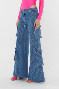 Pantalon cargo - Light Blue Denim