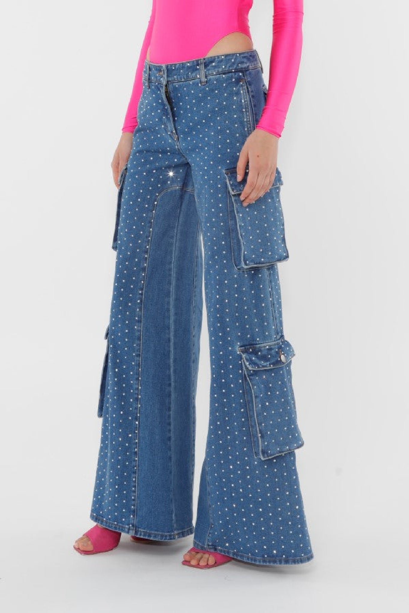 Pantalon cargo - Light Blue Denim