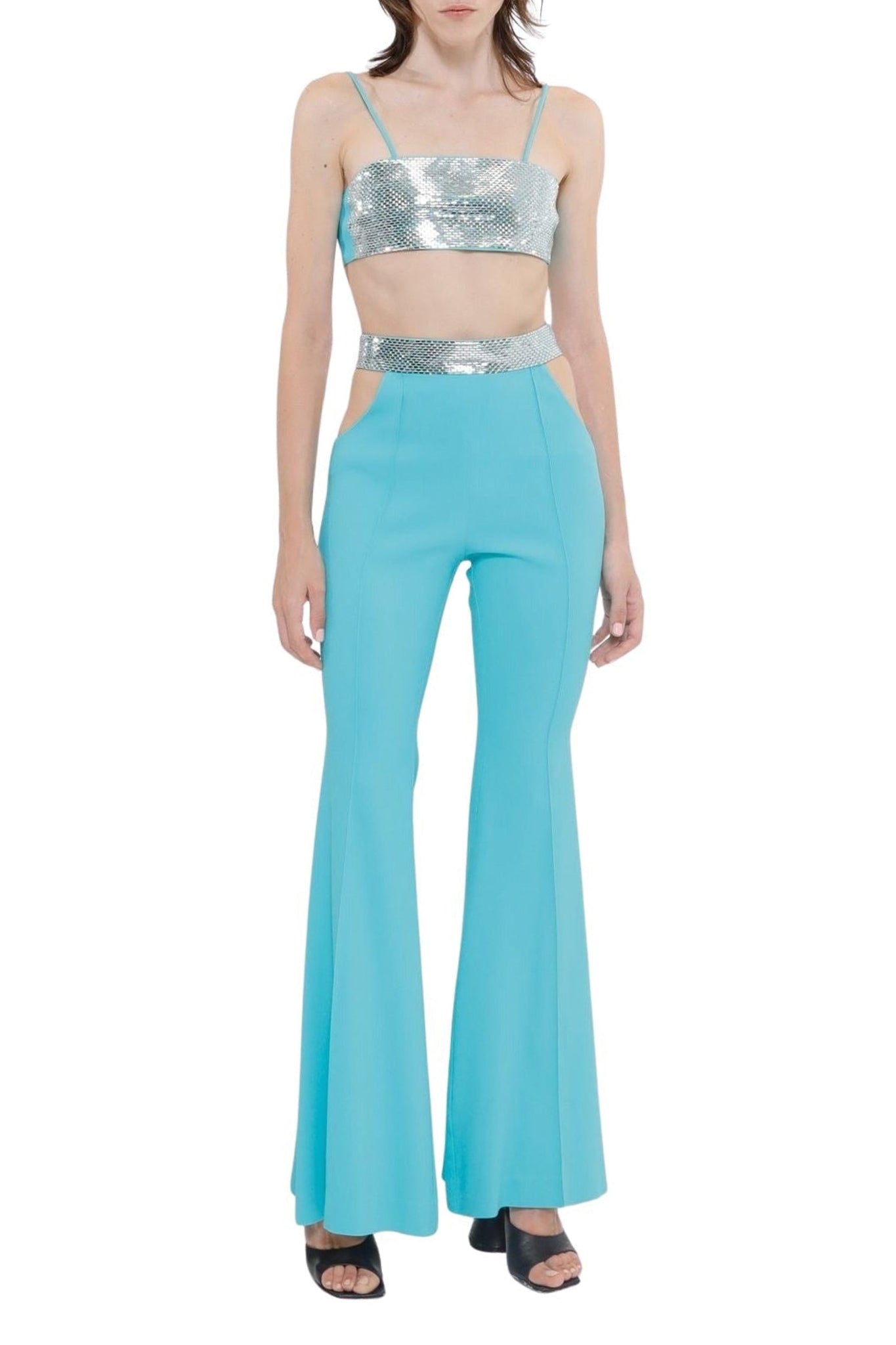 Pantalon flare ajouré - Blue Zircon