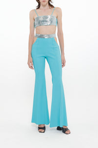 Pantalon flare ajouré - Blue Zircon