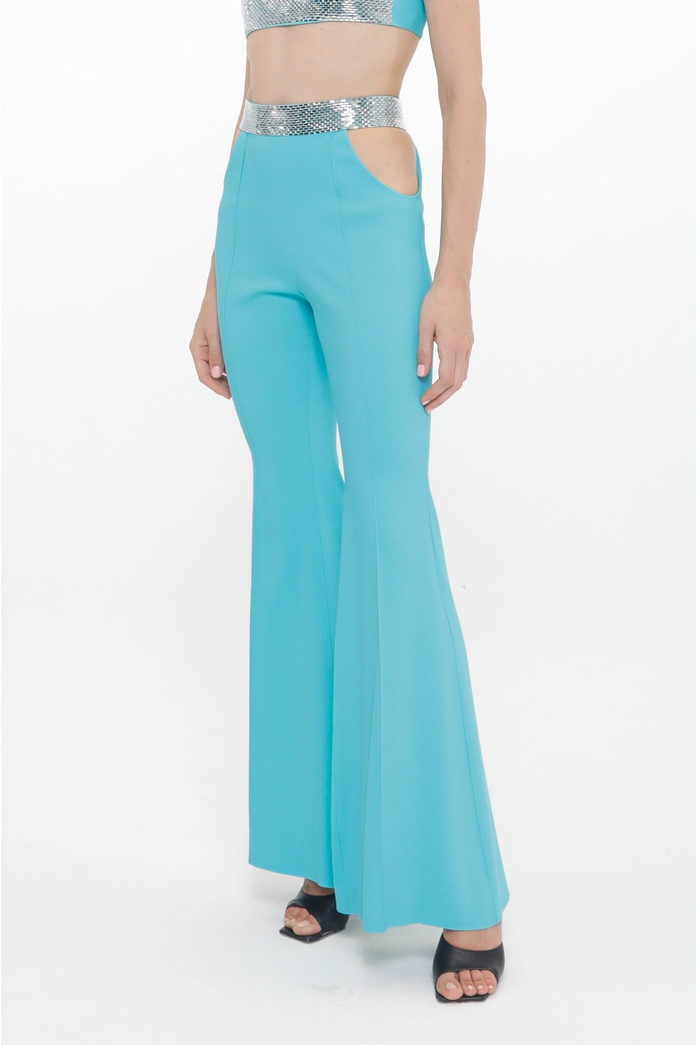 Pantalon flare ajouré - Blue Zircon
