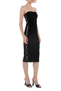 Black // Mercerized cotton midi skirt