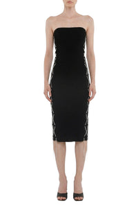 Jupe midi à lacets scintillants - Black