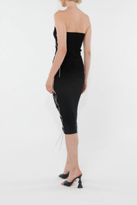 Black // Mercerized cotton midi skirt