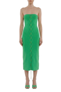 Robe midi fendue à détails scintillant - Shoking Green