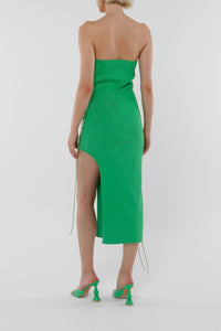 Robe midi fendue à détails scintillant - Shoking Green