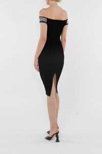 Black // Viscose stretch-knit midi dress