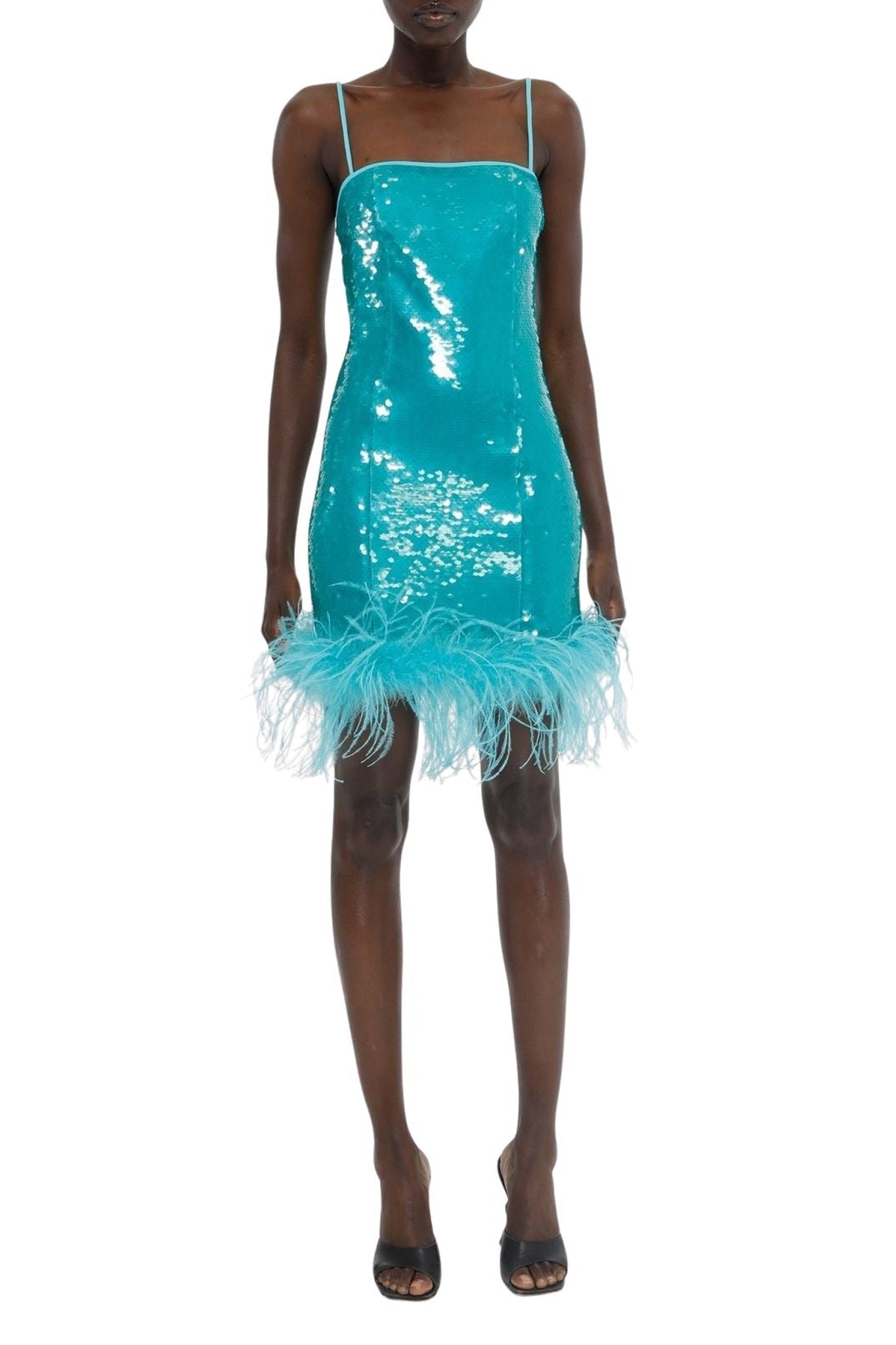 Blue Zircon // Transparent sequins mini dress