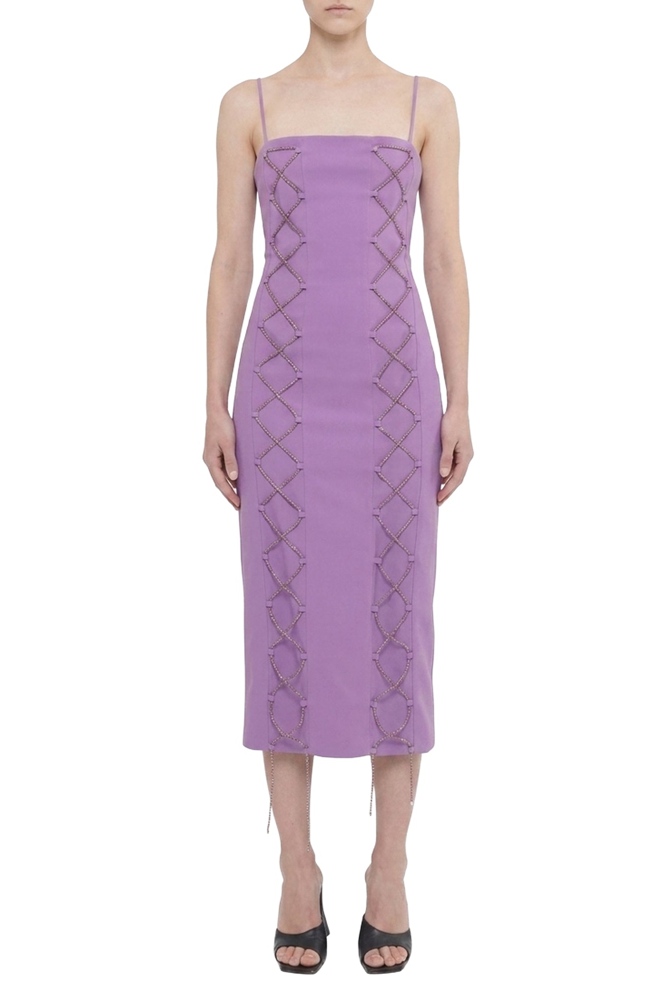 Robe midi à laçages - Purple
