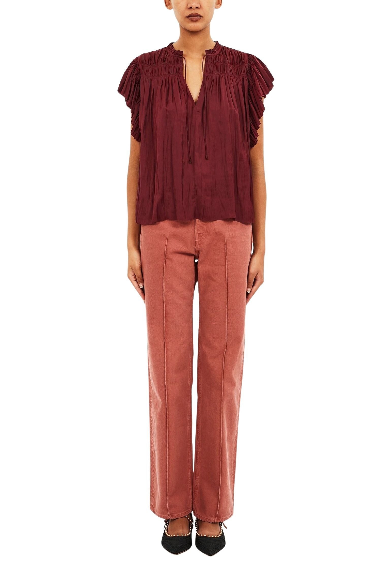 Agosta Flutter Sleeve Top