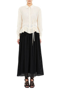 Kelila LS Btn Up Blouse w/ Belt