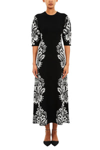 Liana Jacquard SL Midi Dress