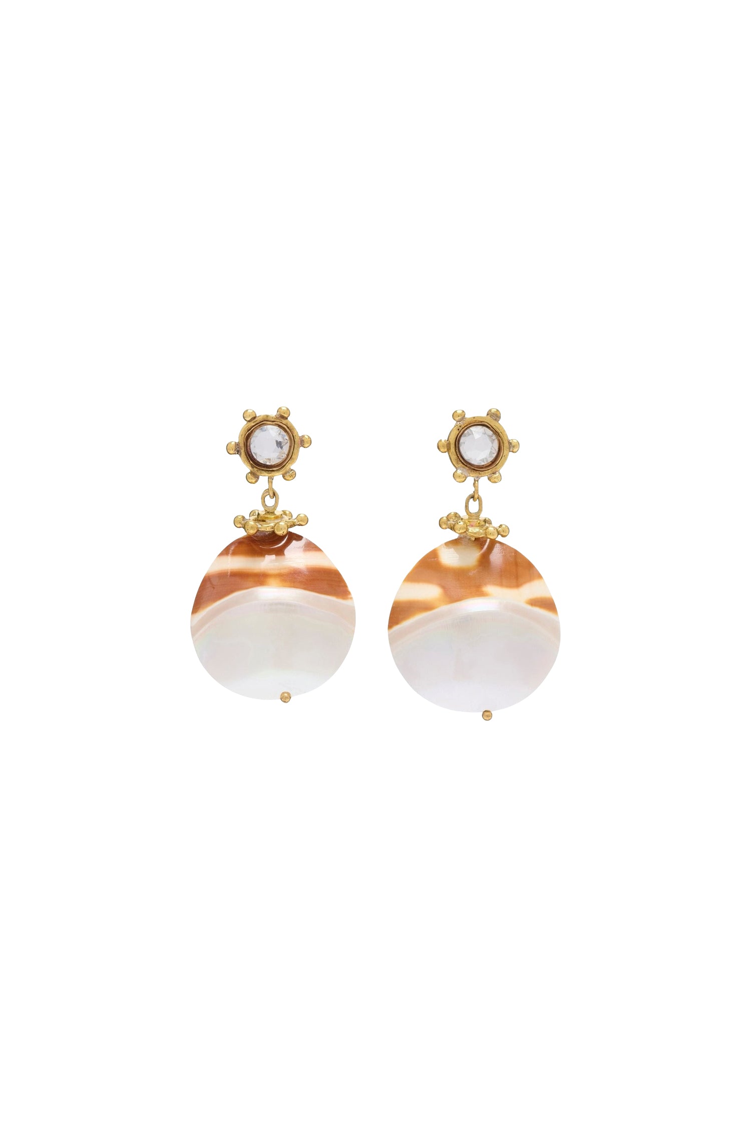 Boucles d’oreilles pendantes ornées de coquillages en laiton - Pearlescent
