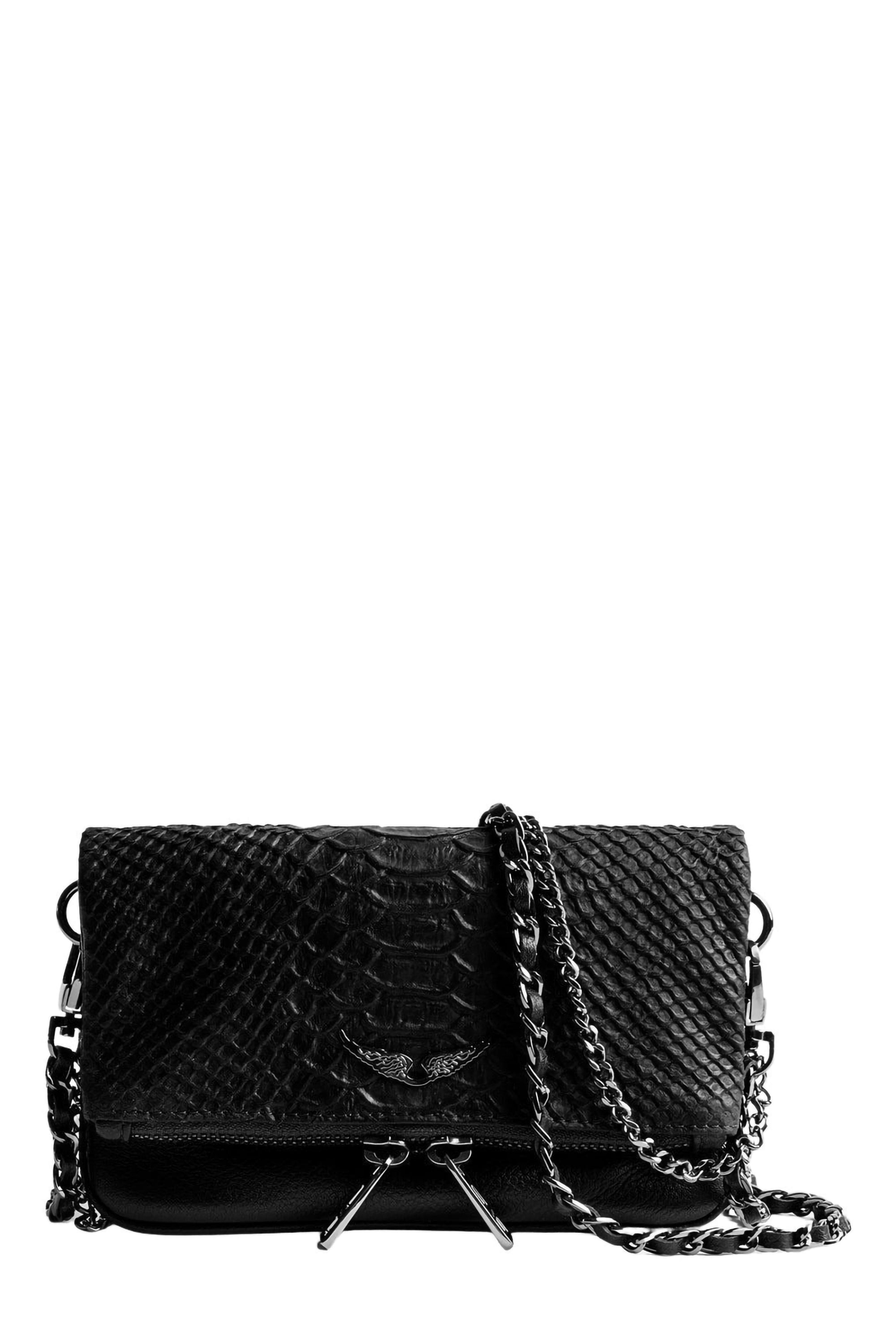 Pochette Rock Nano Savage en cuir - Noir