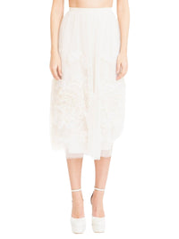 Floral tulle midi skirt - Jet Stream
