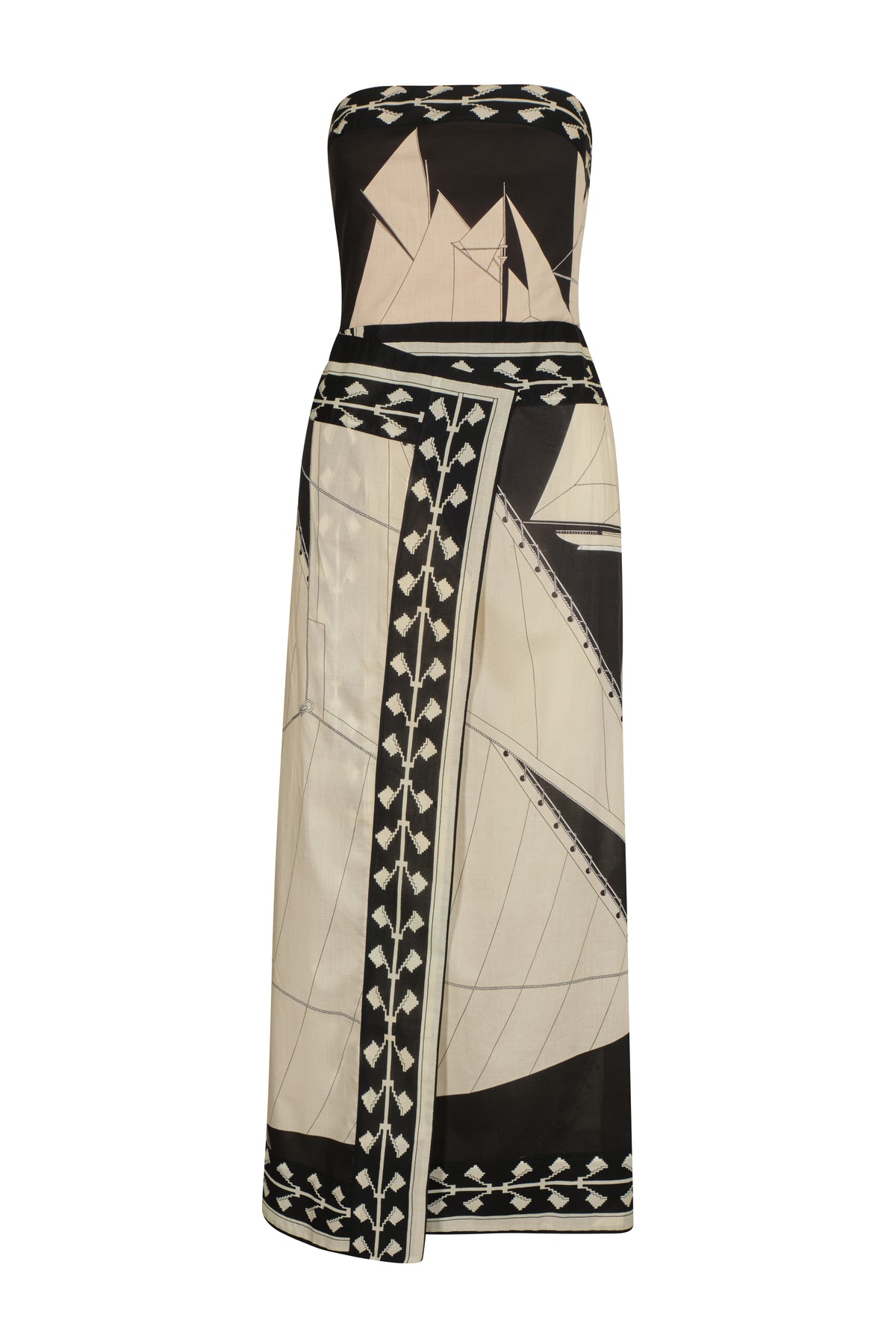 Black / Sailboats Pontoon Afternoon Dress