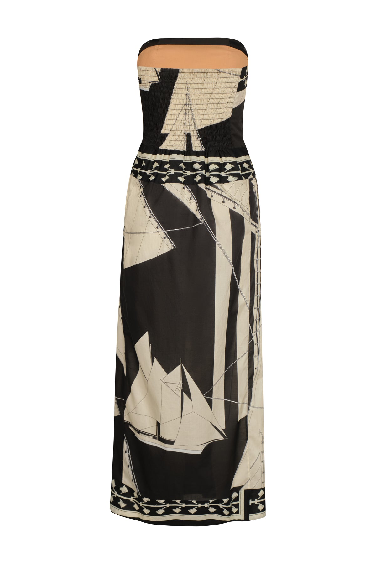 Black / Sailboats Pontoon Afternoon Dress
