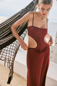 Purple / Lee Side Onepiece in Wine
