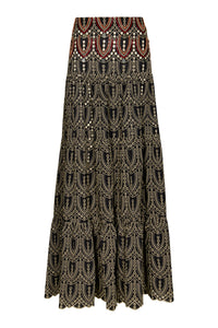 Black / Palm Rhythm Skirt