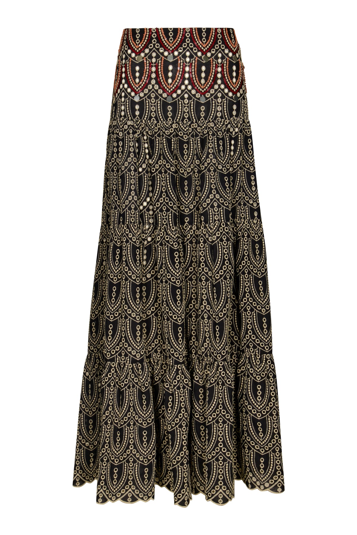 Black / Palm Rhythm Skirt