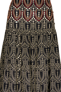 Black / Palm Rhythm Skirt