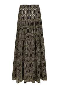 Black / Palm Rhythm Skirt