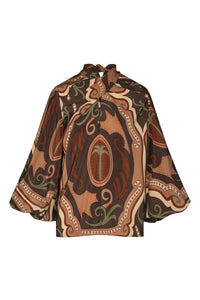 Brown / Intricate Islands Top