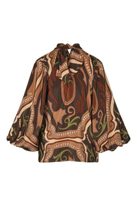 Brown / Intricate Islands Top