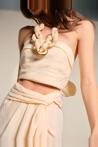 Top Cassia en soie - Blanc