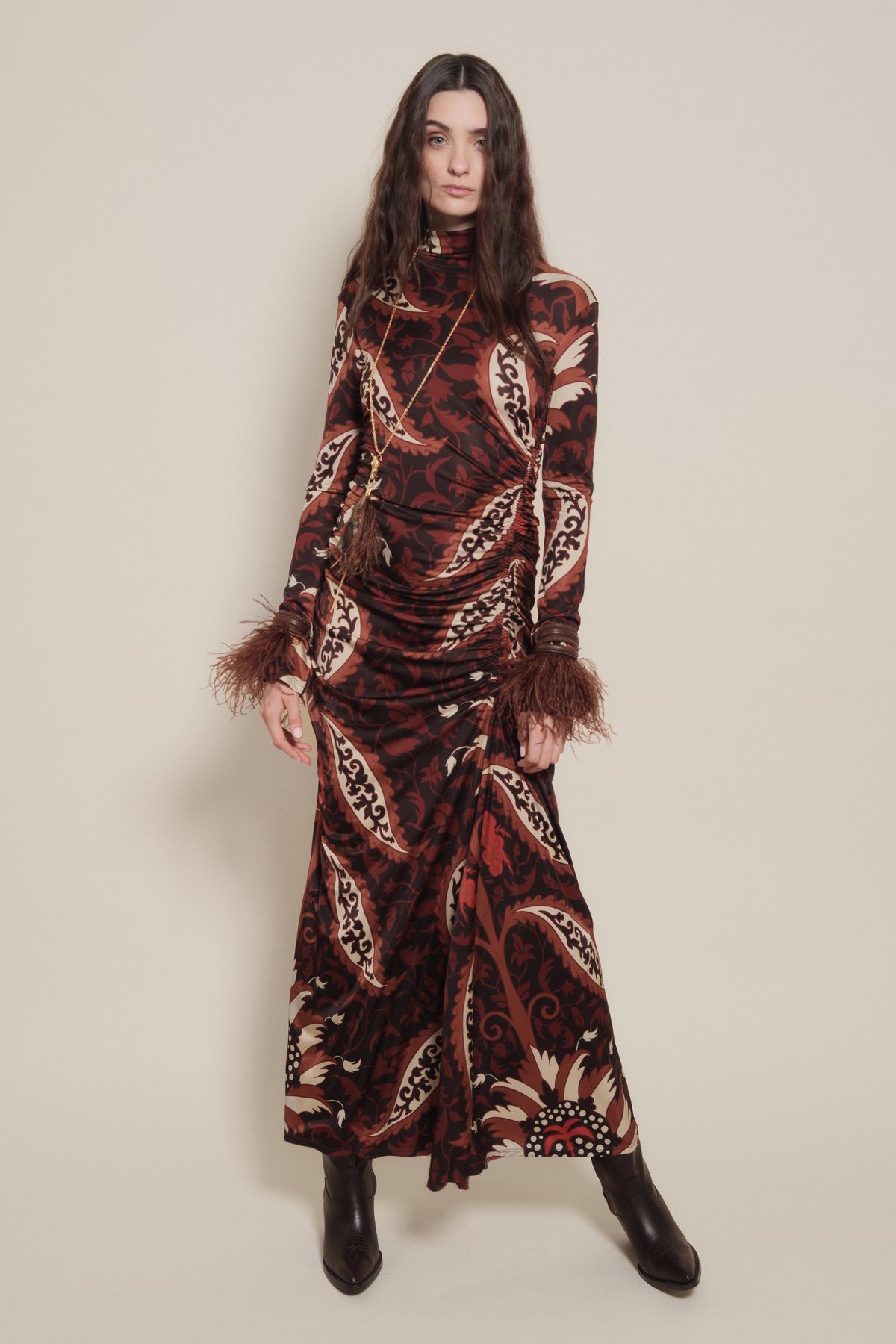 Brown / Start Point Dress
