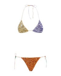 Maillot deux pièces à cordon - Multicolor