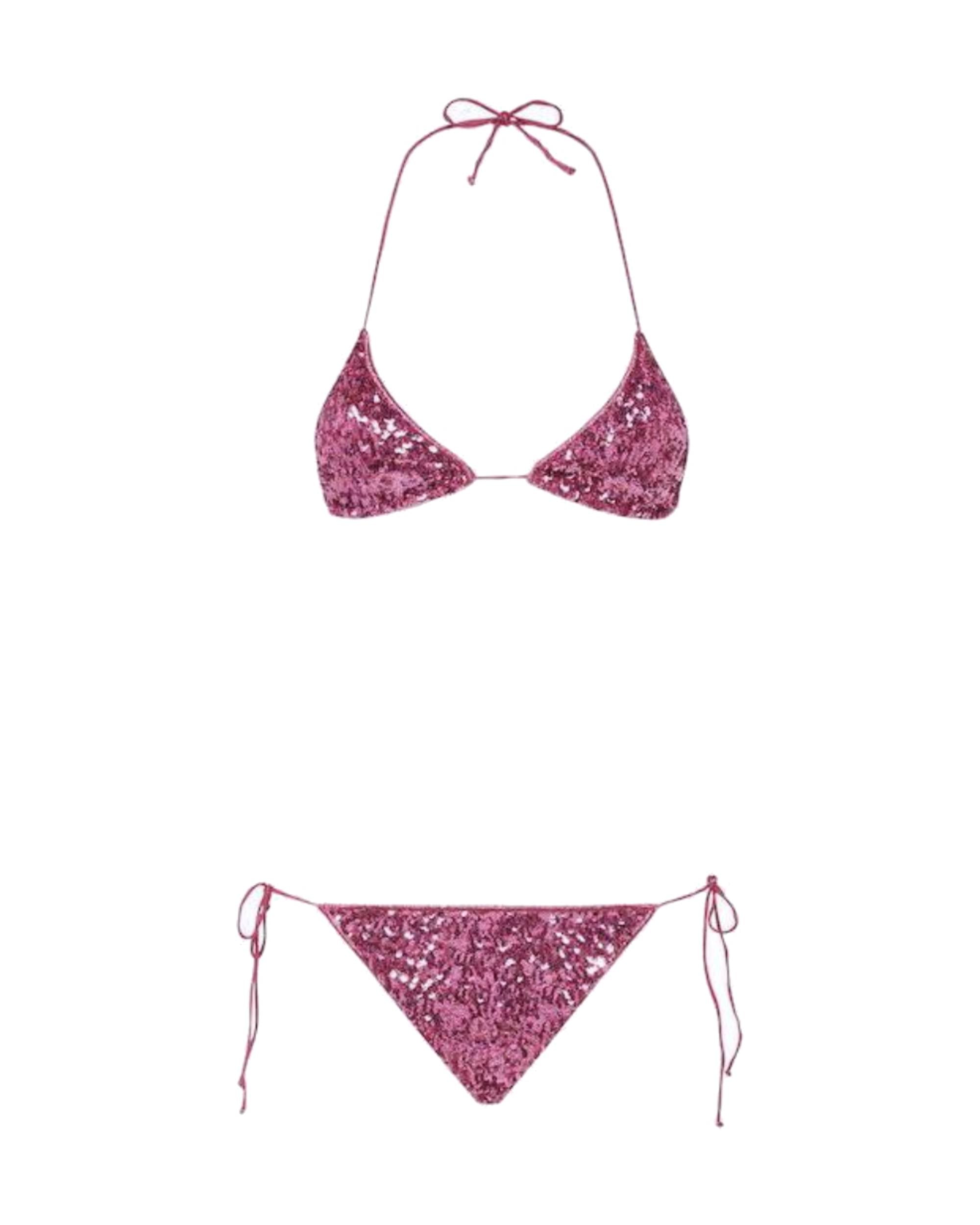 Maillot deux pièces à cordon - Rose