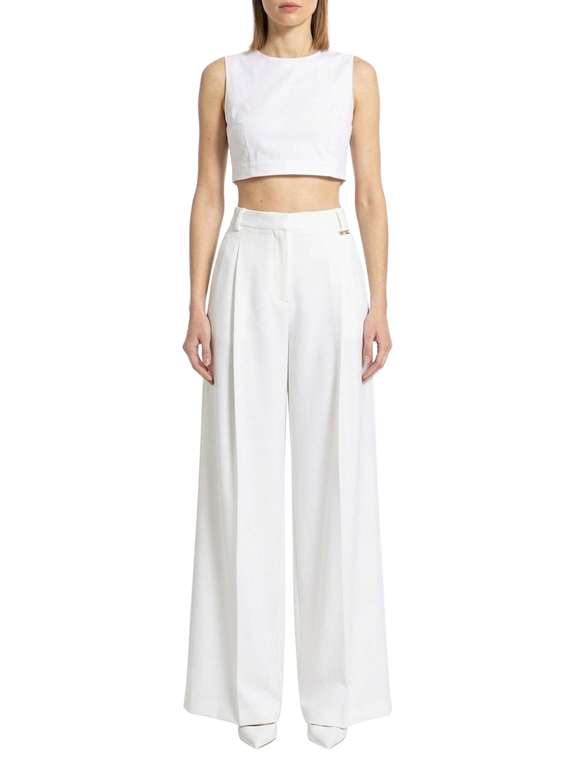 Pantalon large plissé - White Allyssum
