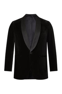 Veste de smoking à revers en satin - Noir