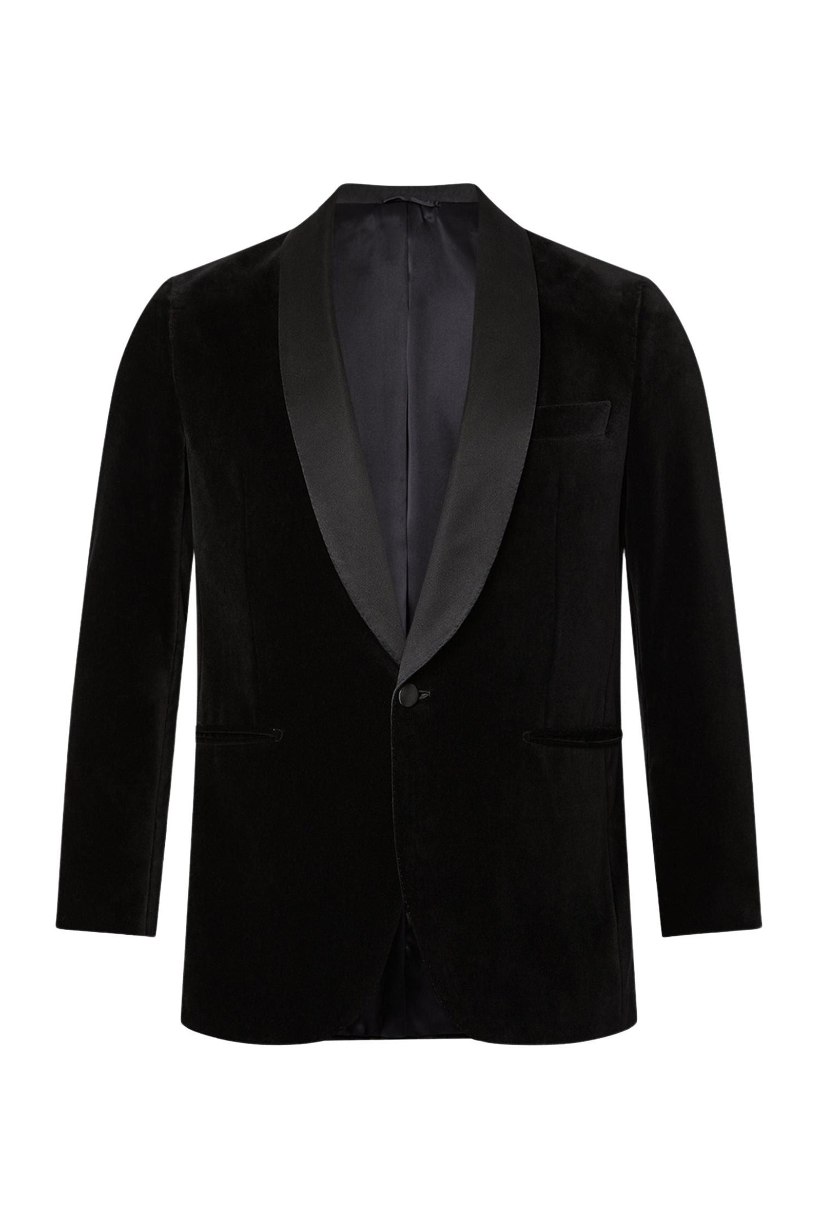 Veste de smoking à revers en satin - Noir