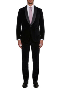Veste de smoking à revers en satin - Noir