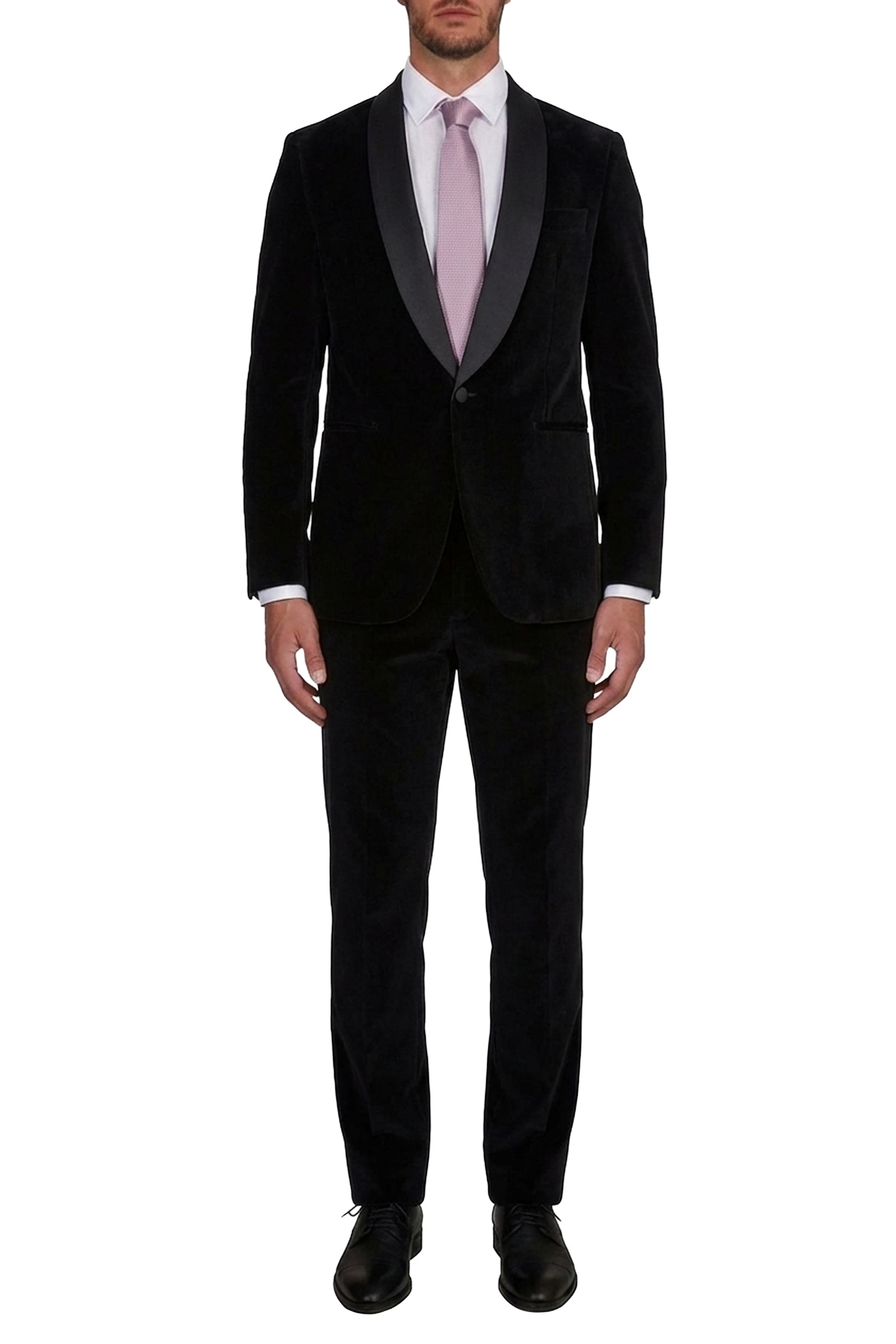 Veste de smoking à revers en satin - Noir