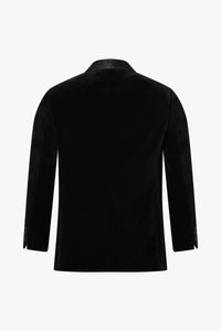 Veste de smoking à revers en satin - Noir