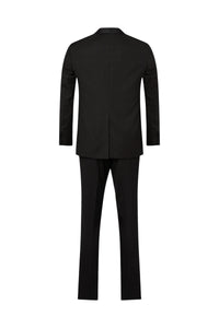 Costume tissé en laine et soie - Noir