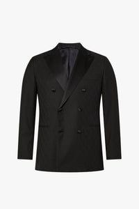 Costume tissé en laine et soie - Noir