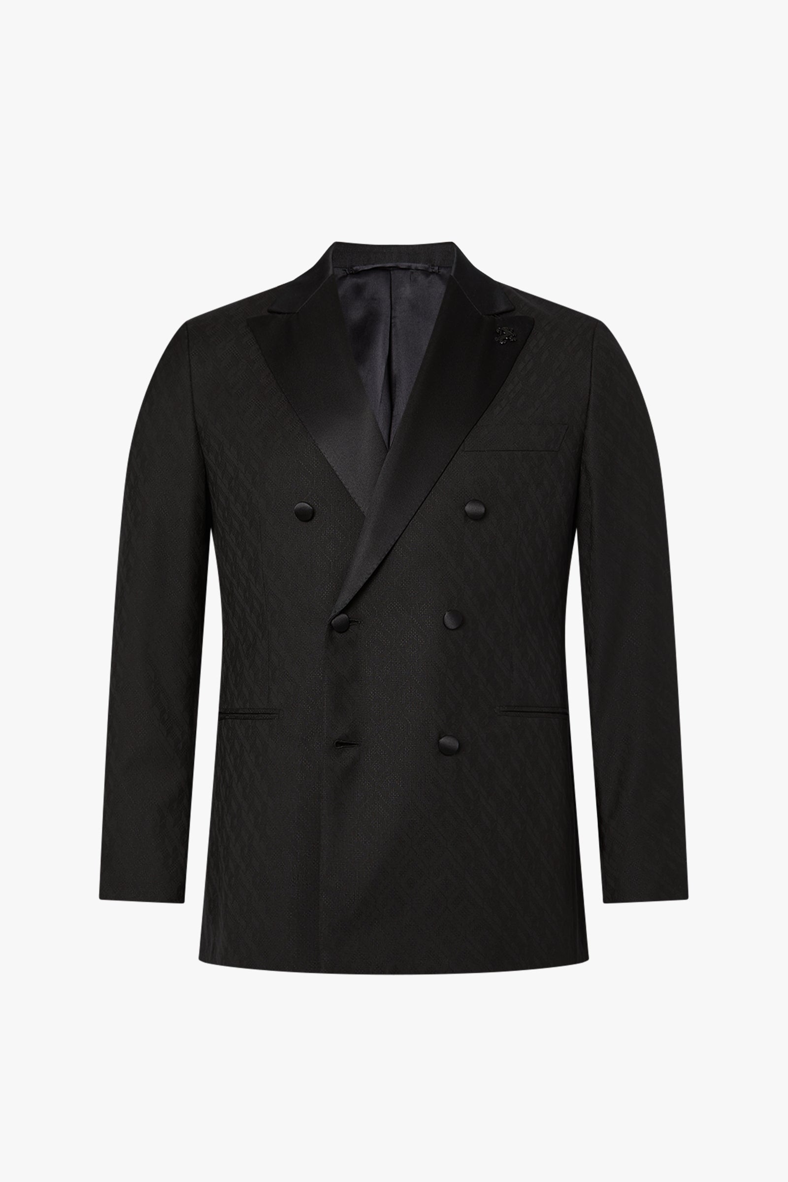 Costume tissé en laine et soie - Noir