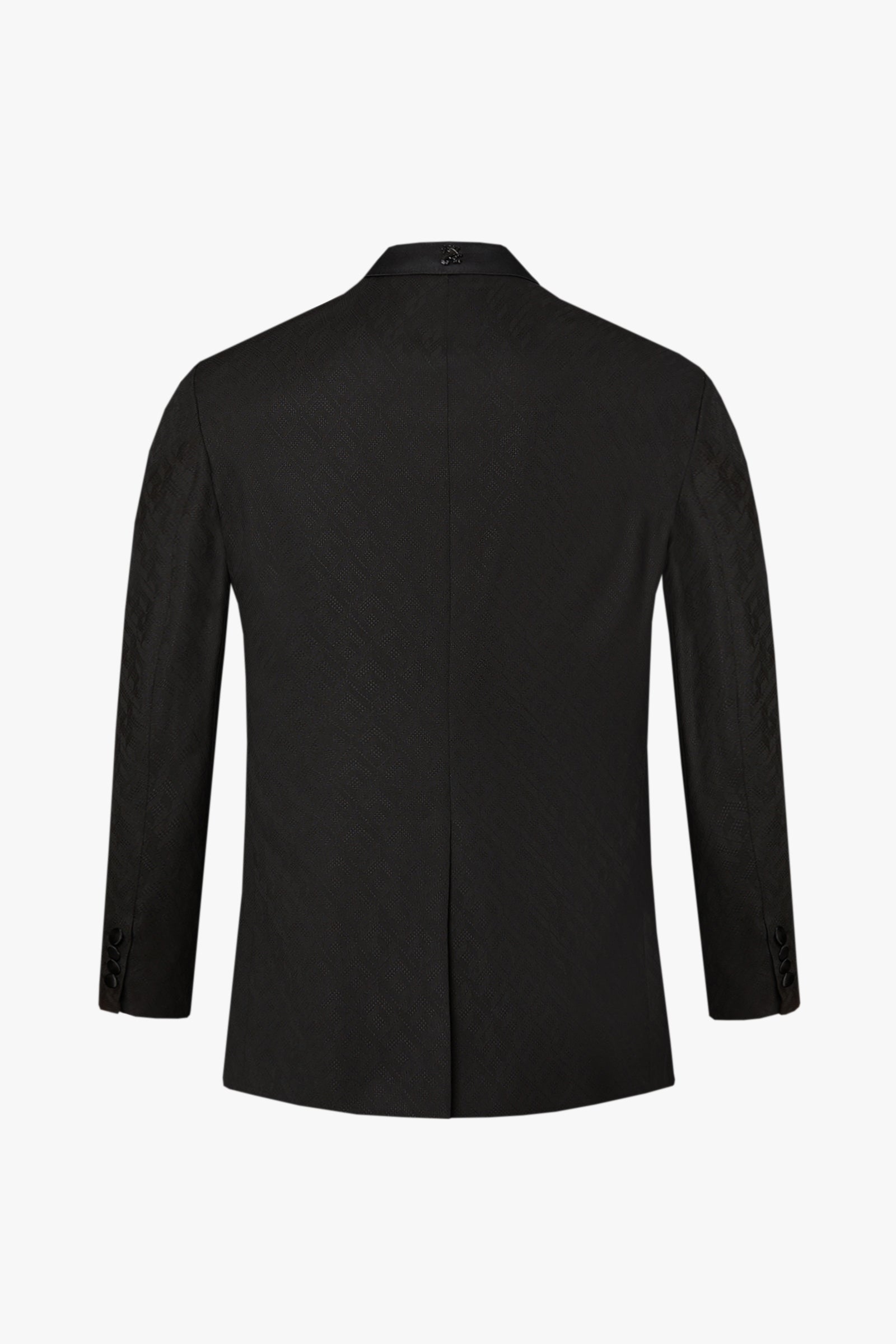 Costume tissé en laine et soie - Noir