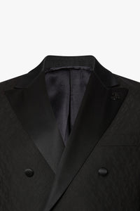 Costume tissé en laine et soie - Noir